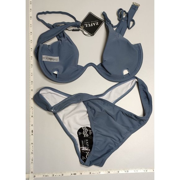 NWT ZAFUL Large Push Up Gray bikini set - Picture 3 of 6
